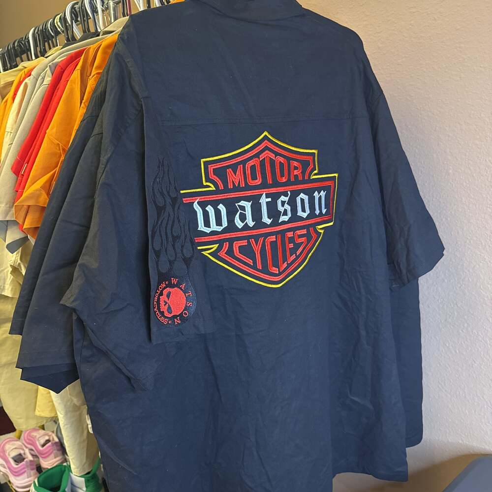 Watson Luxe Harley-Davidson Hidden button-down short-sleeve work shirt